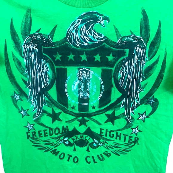 Freedom Fighter Moto Club Men’s/ Unisex Graphic Short Sleeve T-Shirt Size M - Picture 2 of 7